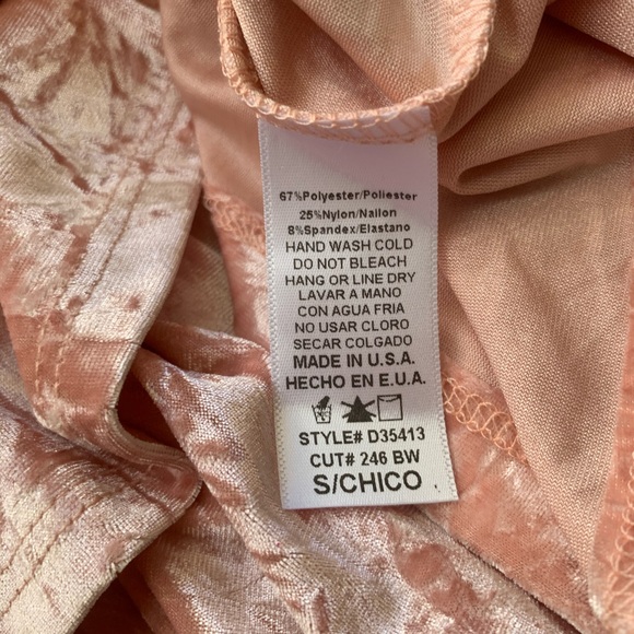 Mono B Pink Velvet Ruffle Trim Off Shoulder Dress - Picture 5 of 7